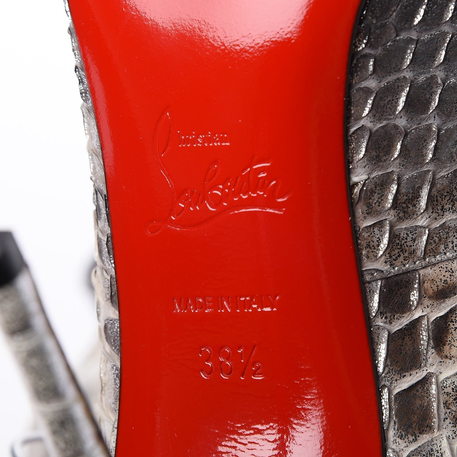 Christian Louboutin Python Megavamp 100 Pumps 38.5 Silver 6 of 7