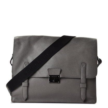 Burberry London Grainy Calfskin Rivendale Messenger Bag Grey 1 of 8