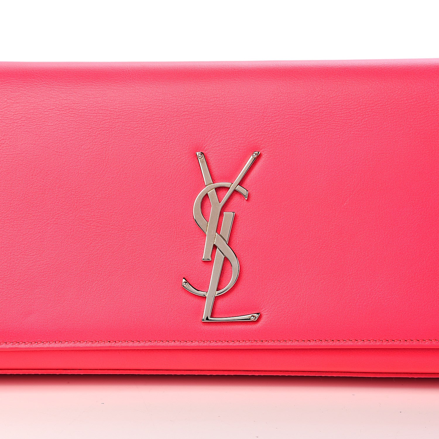 Saint Laurent Calfskin Classic Monogram Cassandre Clutch Fuchsia 7 of 7
