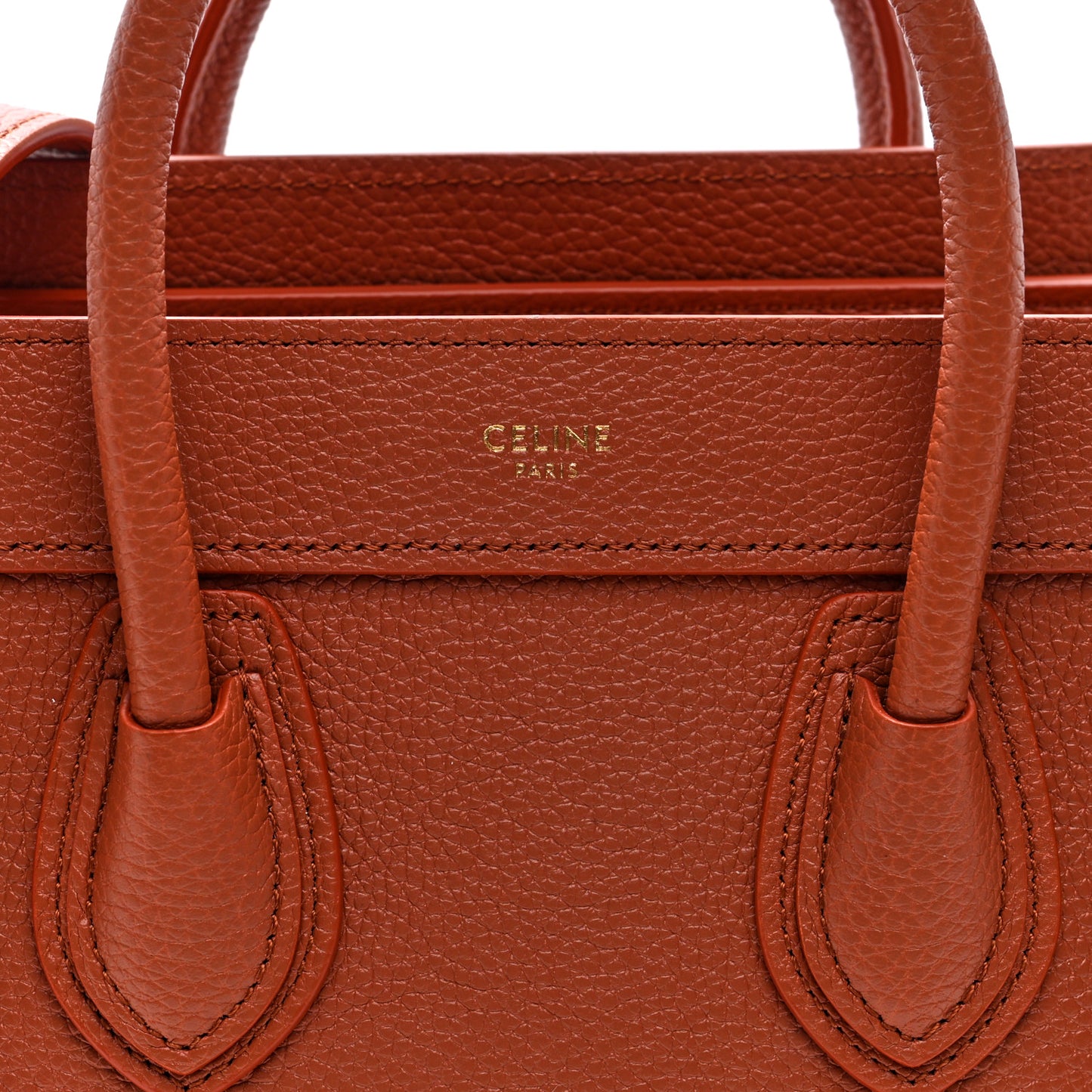 Drummed Calfskin Nano Luggage Terracotta