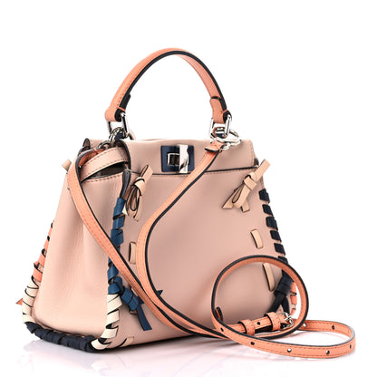 Fendi Calfskin Whipstitch Mini Peekaboo Iconic Satchel Plaster Albicocca Multicolor 3 of 11