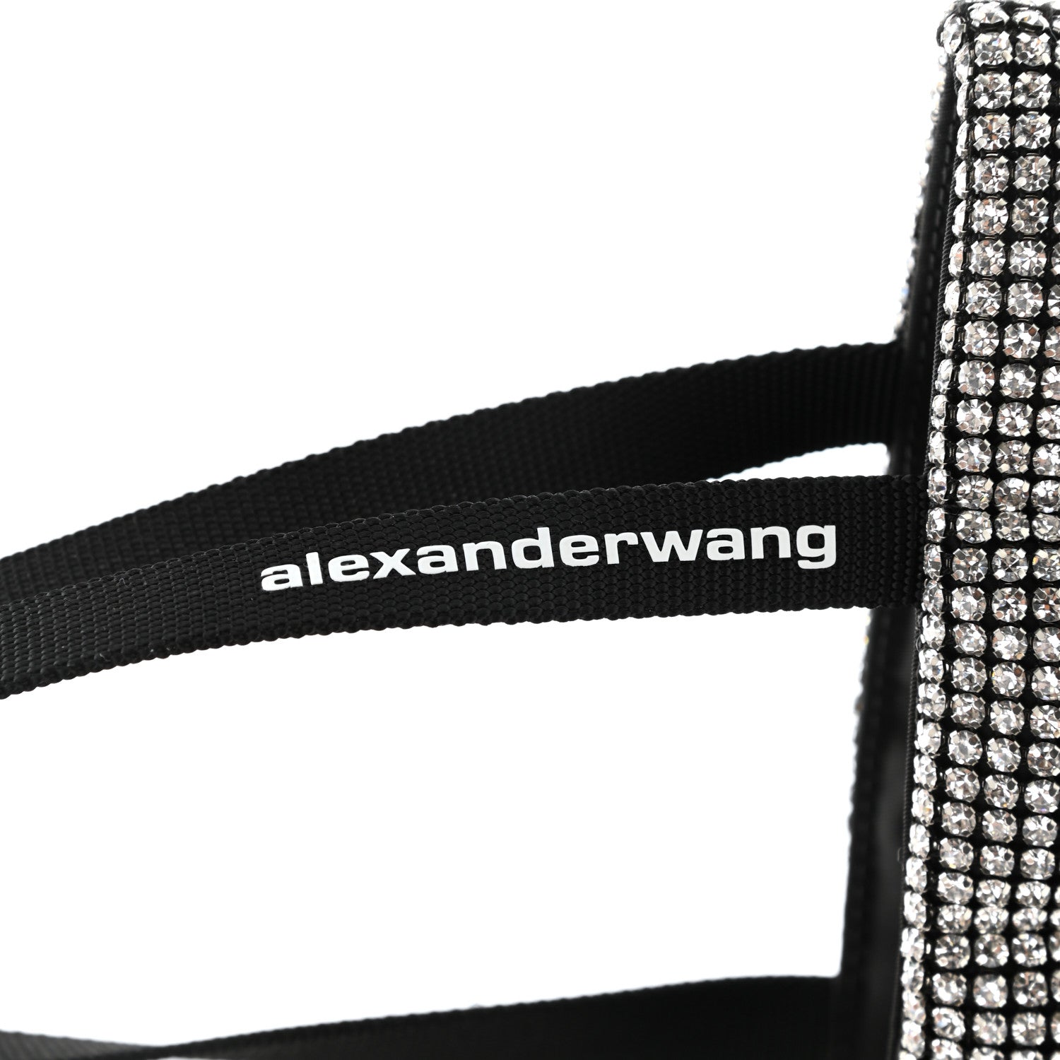 Alexander Wang Mesh Crystal Rhinestone Quilted Heiress Tote Black Silver 6 of 9