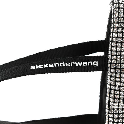 Alexander Wang Mesh Crystal Rhinestone Quilted Heiress Tote Black Silver 6 of 9