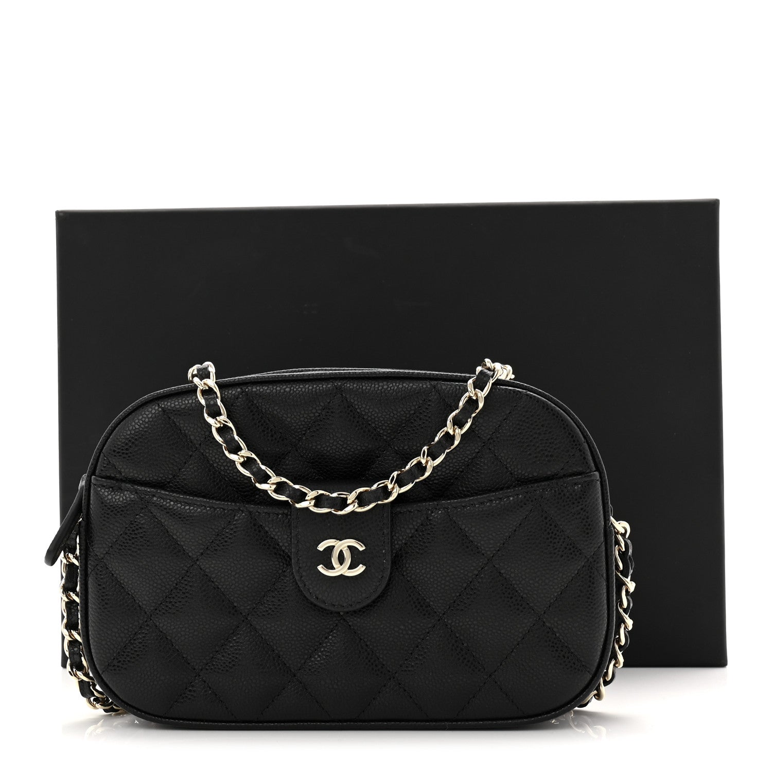 Chanel Caviar Quilted Chain Camera Bag Black 11 of 11