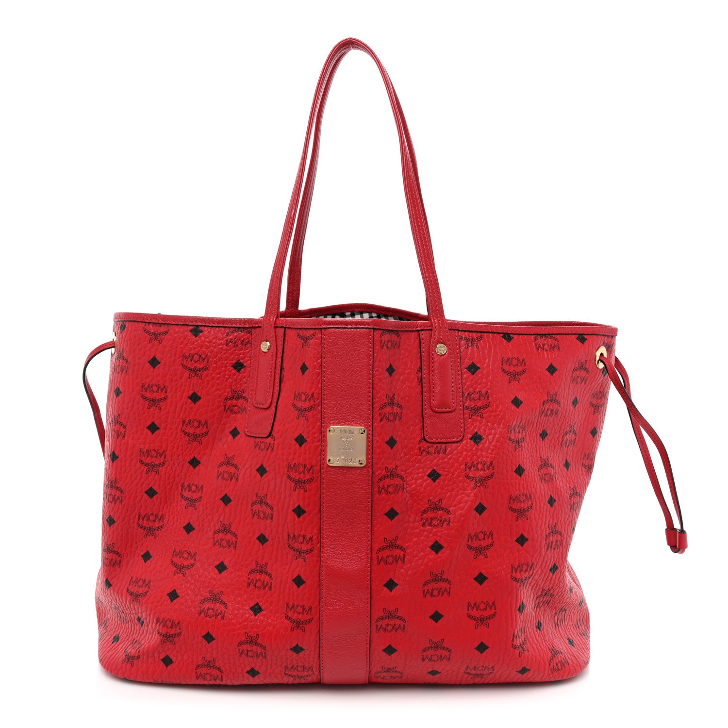 MCM Visetos Large Liz Reversible Shopper Tote Ruby Red 1 of 25