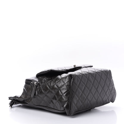 Chanel Metallic Lambskin Quilted Drawstring Backpack Black 3 of 13
