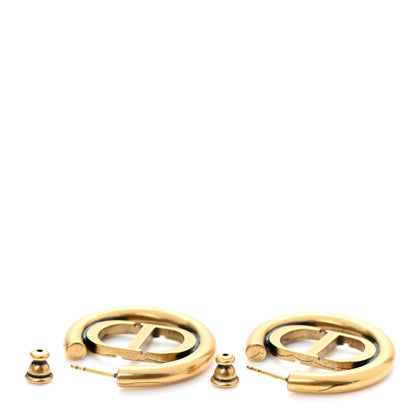 Christian Dior Metal 30 Montaigne Hoop Earrings Aged Gold 3 of 4