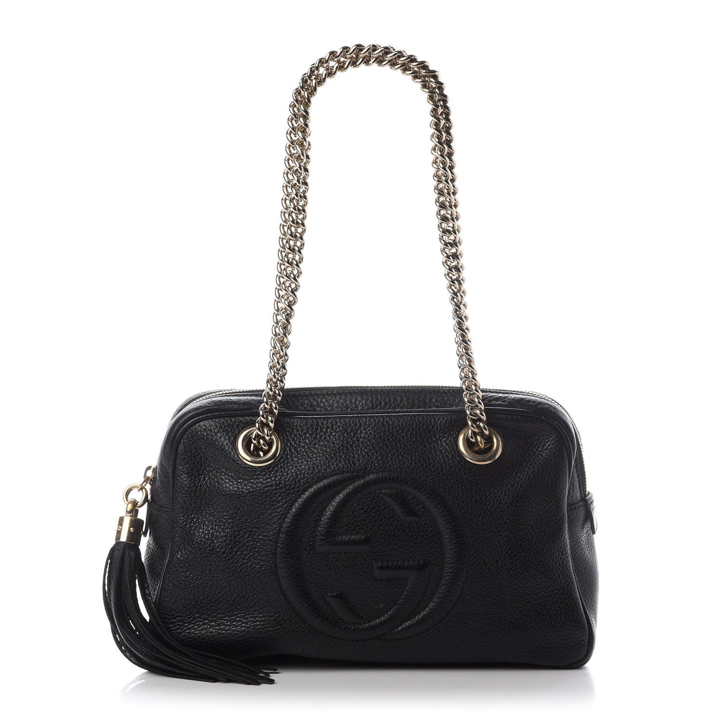 Pebbled Calfskin Small Soho Bowler Black