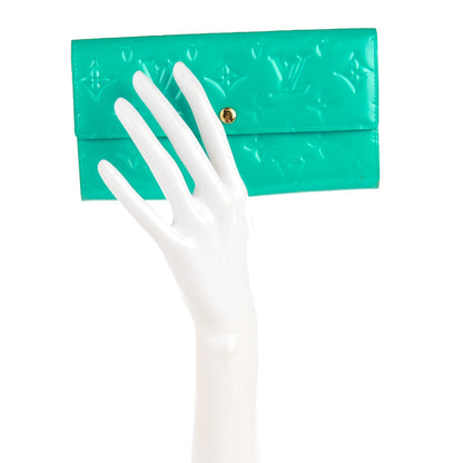Louis Vuitton Vernis Sarah Wallet Blue Lagon 2 of 8