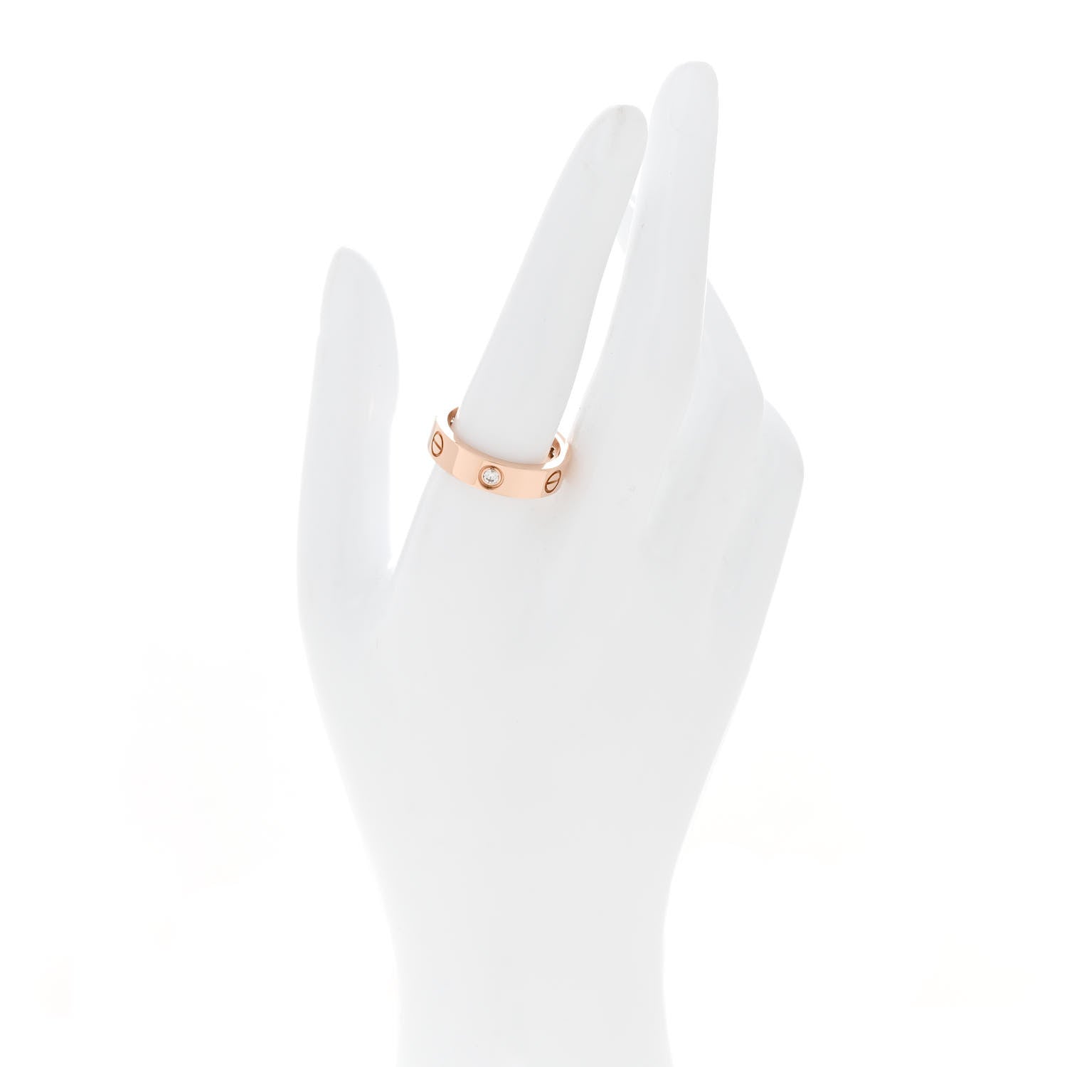 Cartier 18K Pink Gold 3 Diamond 5.5mm LOVE Ring 60 9 2 of 5