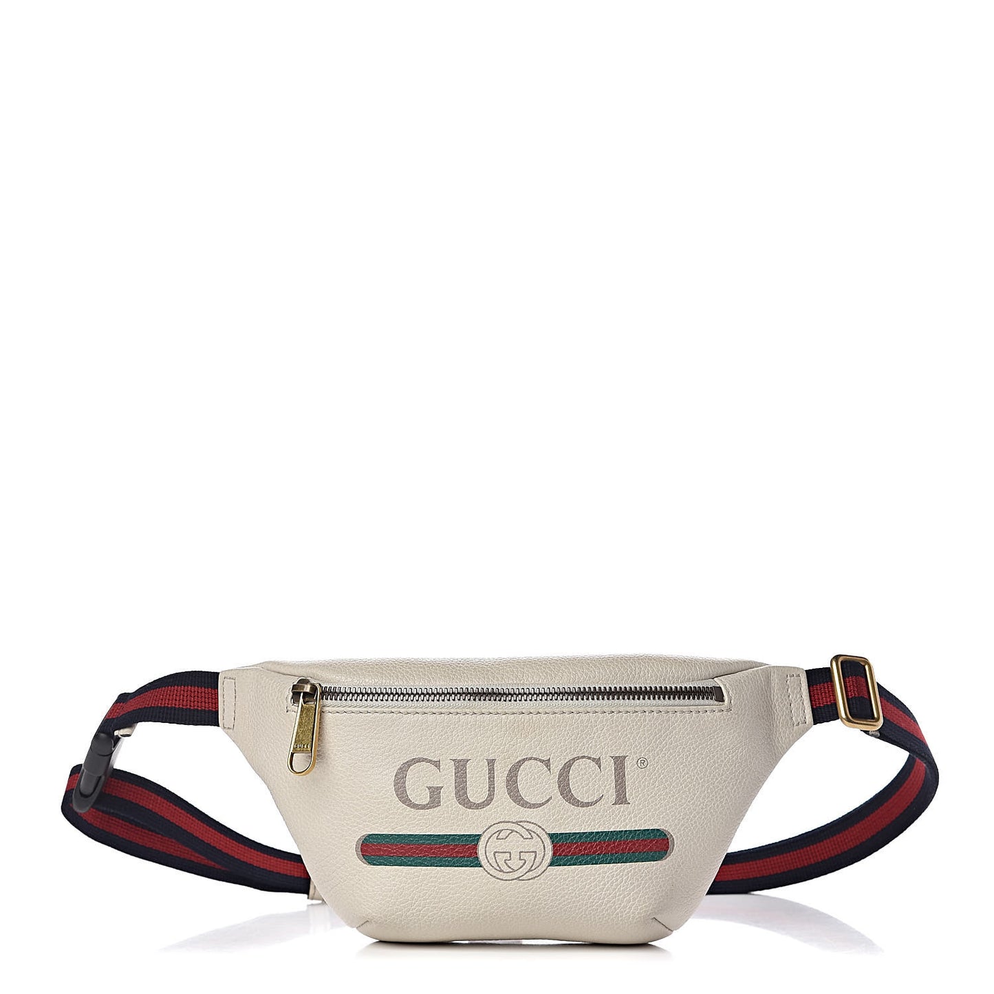 Grained Calfskin Small Logo Belt Bag White