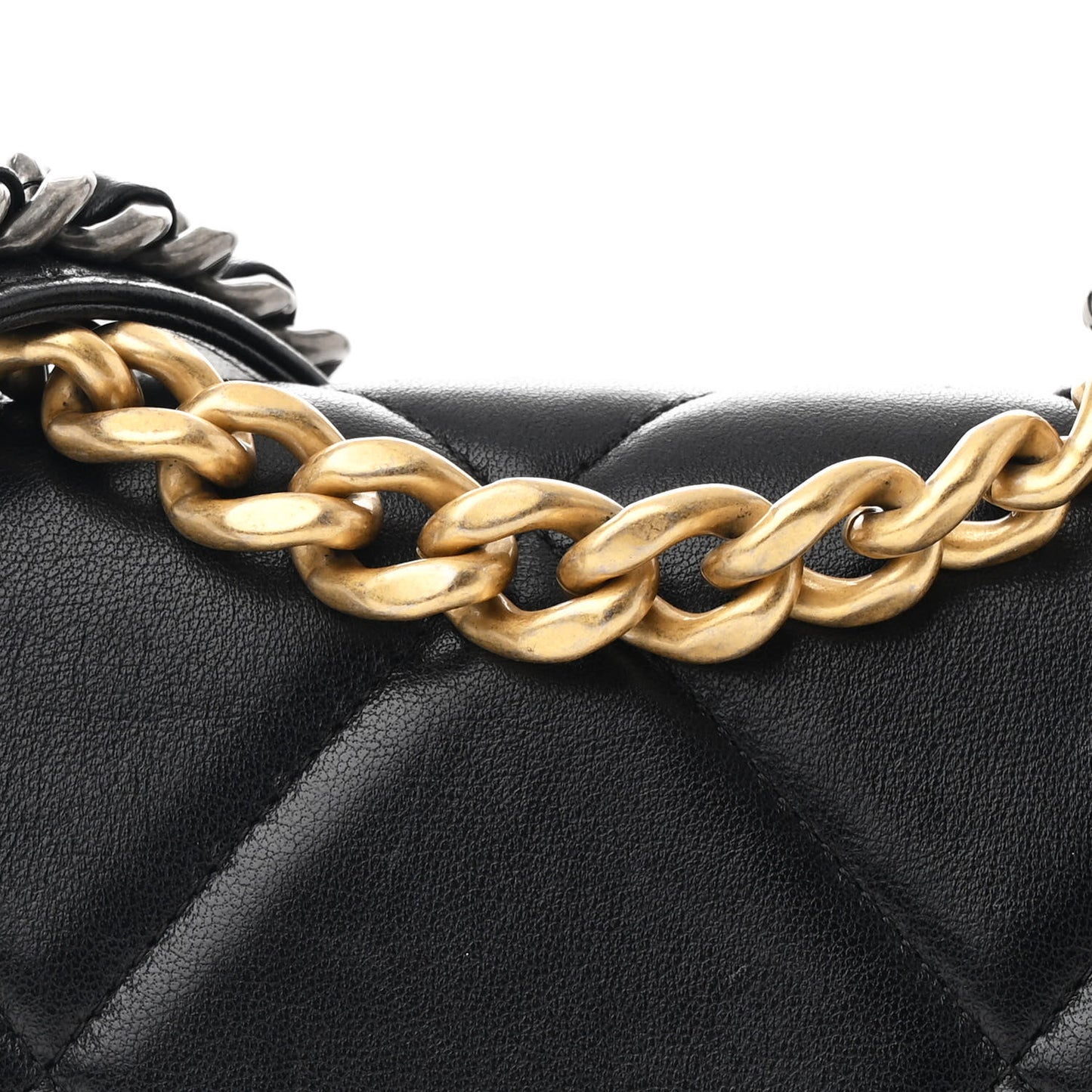Lambskin Quilted Chanel 19 Wallet On Chain WOC Black