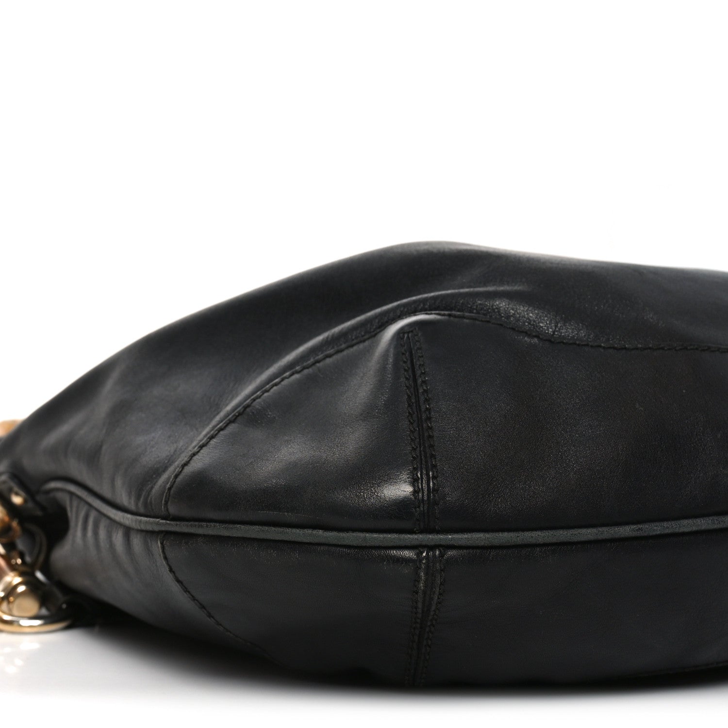 Gucci Calfskin Peggy Bamboo Top Handle Hobo Black 9 of 10