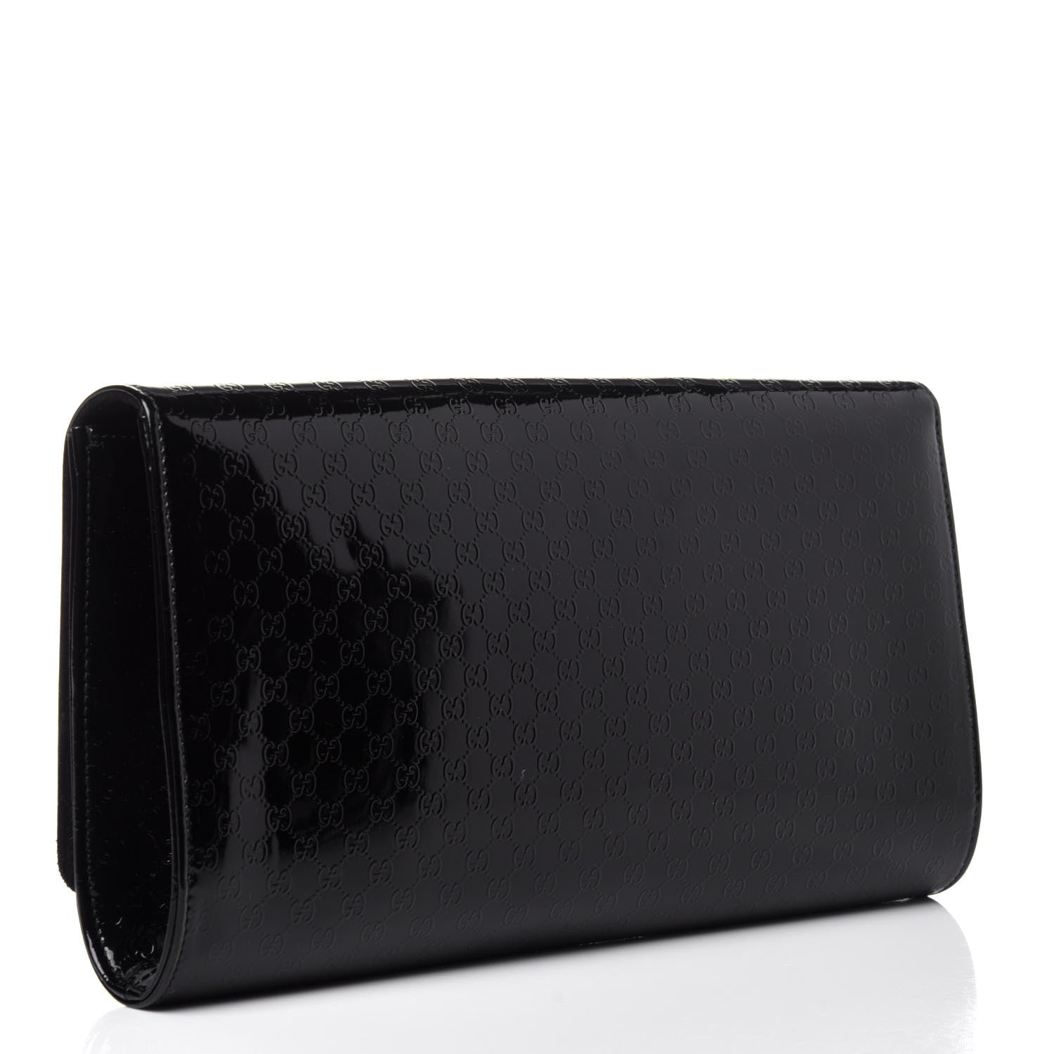 Gucci Patent Microguccissima Medium Broadway Clutch Black 3 of 12