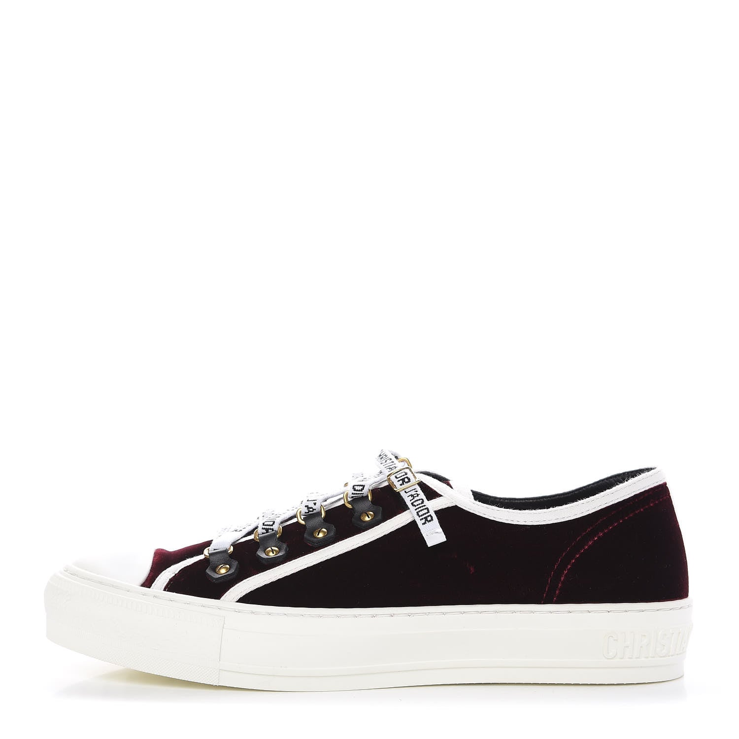 Christian Dior Velvet Walk'N'Dior Low Top Sneakers 40 Deep Amaranth 1 of 13
