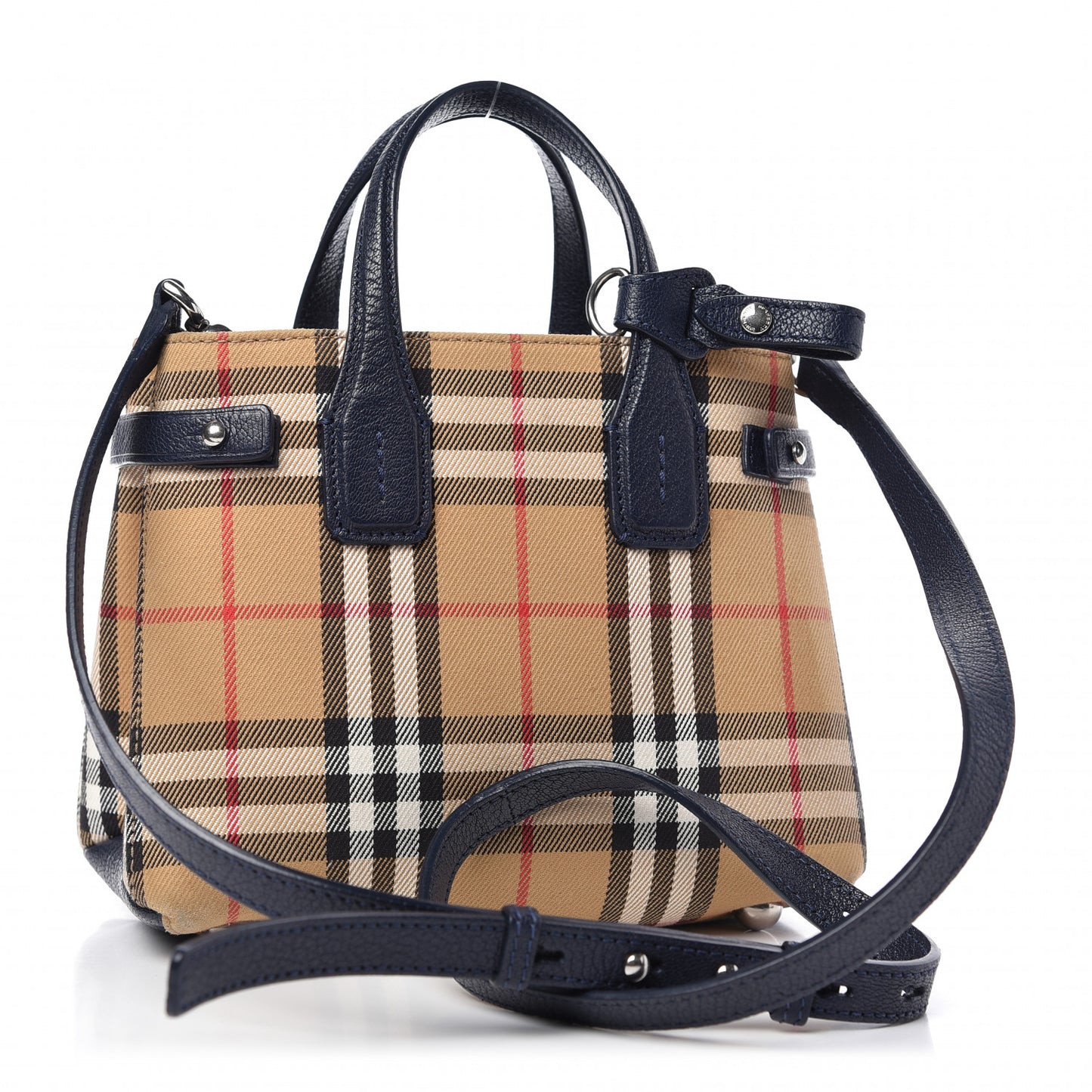 Goatskin Vintage Check Baby Banner Tote Regency Blue