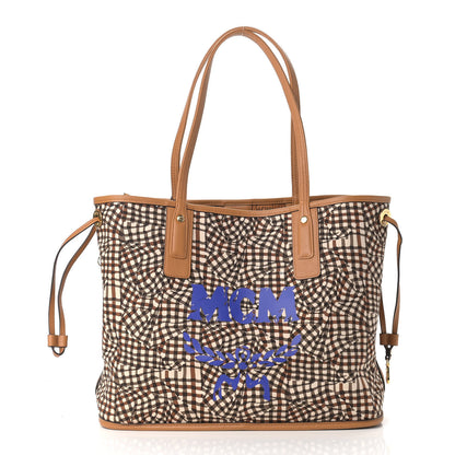 MCM Visetos Medium Liz Reversible Shopper Tote Cognac 4 of 14