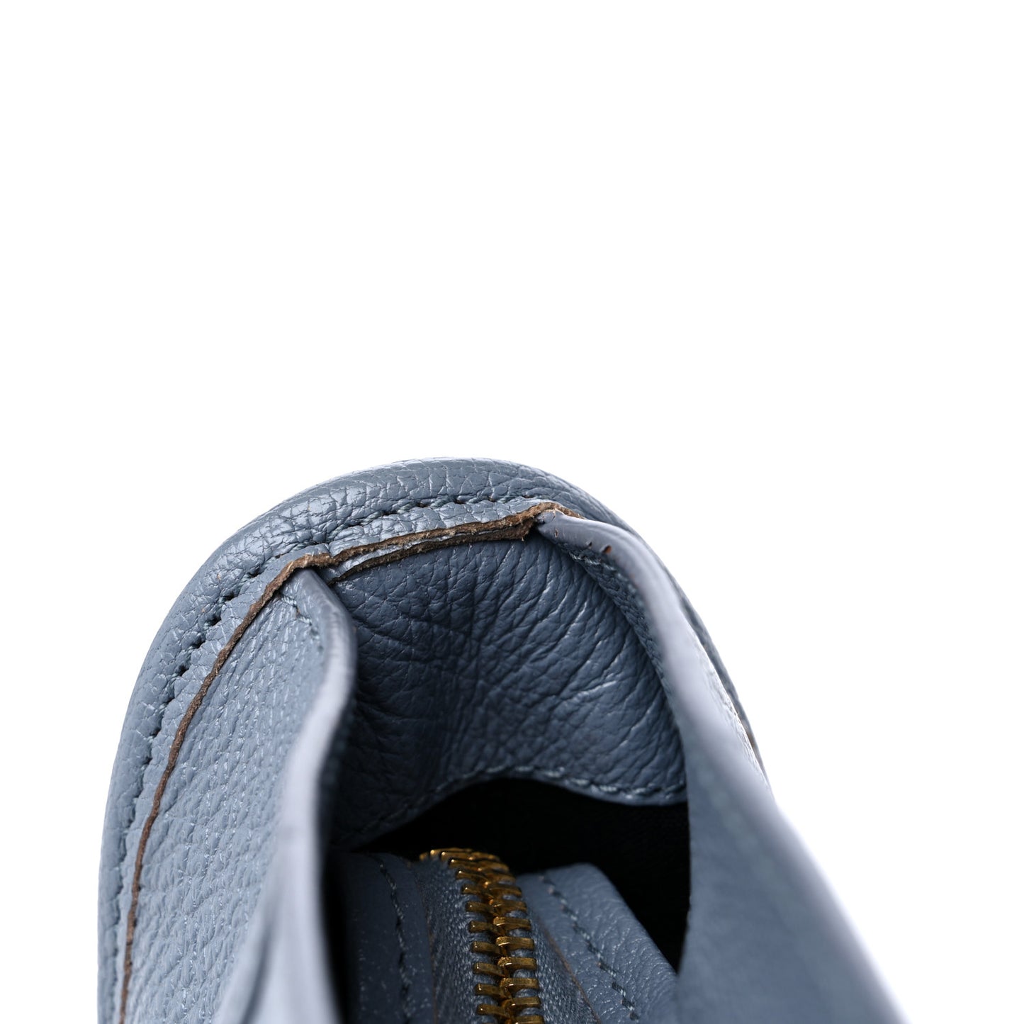 Chevre Gold Metallic Edge Hardware City Bleu Acier