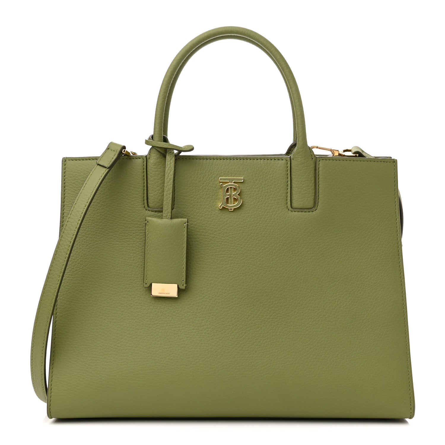 Burberry Grained Calfskin Small Frances Tote Spruce Green 1 of 9