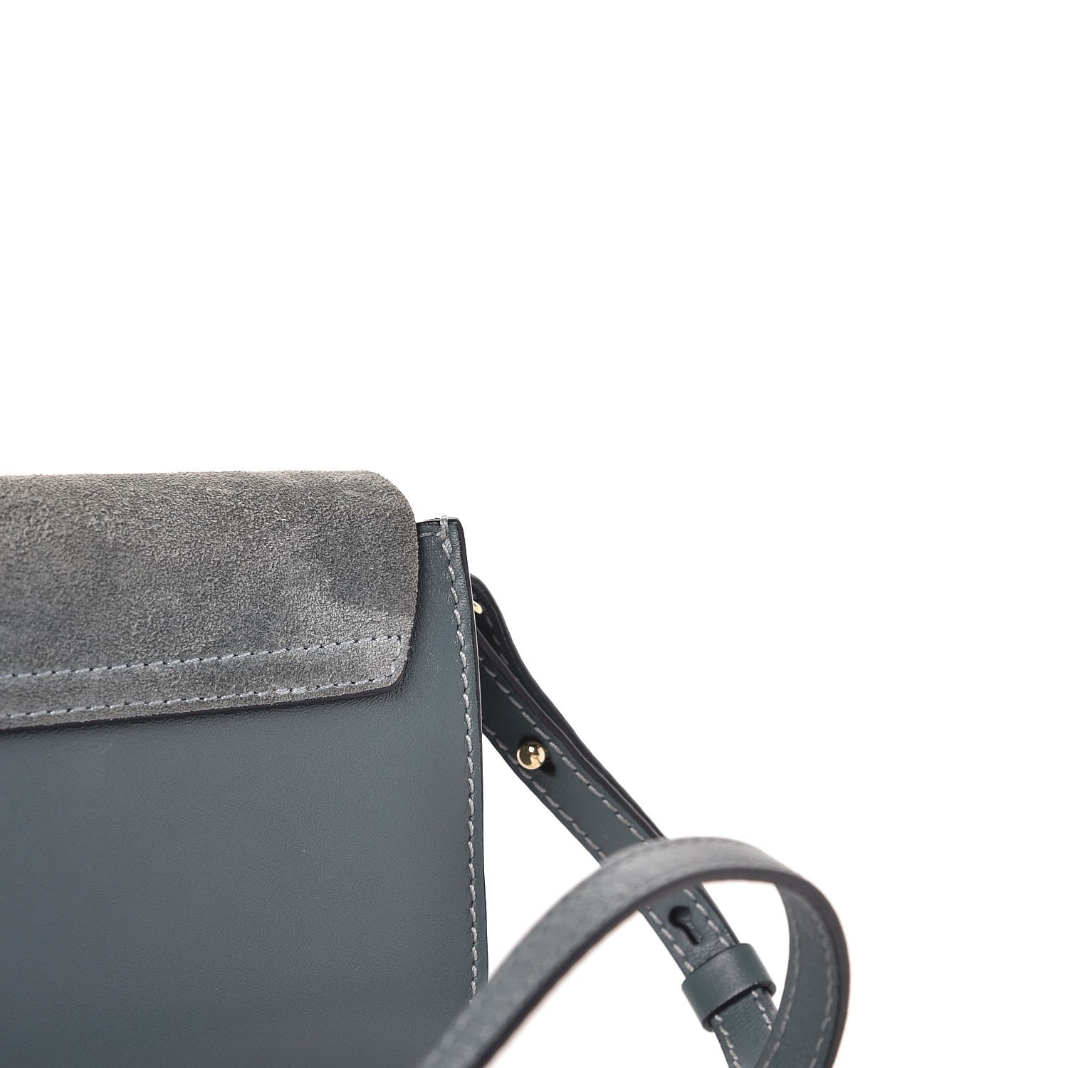 Chloe Suede Calfskin Faye Wallet On Strap Cloudy Blue 5 of 10