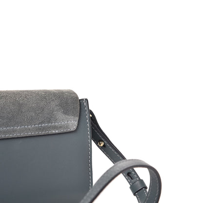 Chloe Suede Calfskin Faye Wallet On Strap Cloudy Blue 5 of 10