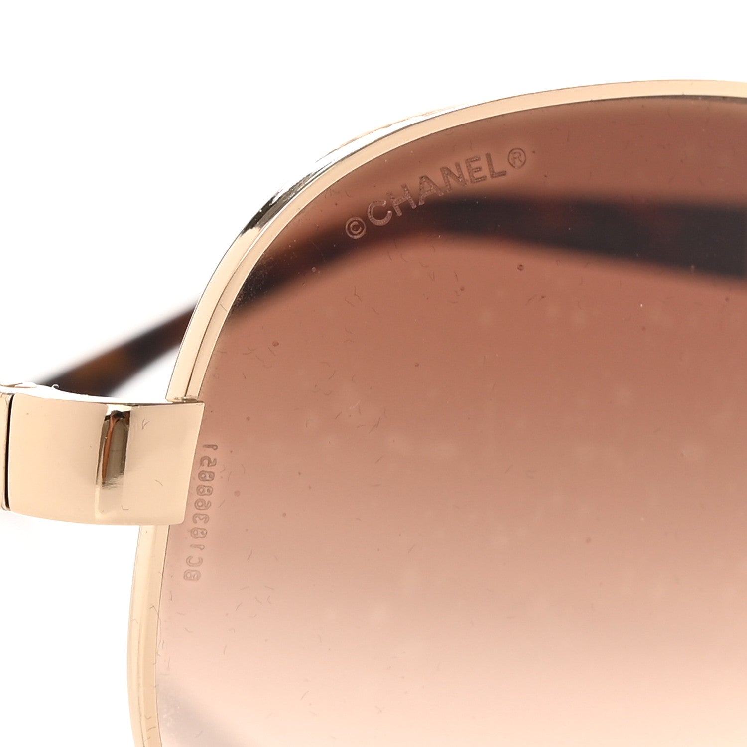 Chanel Lambskin Quilted CC Aviator Sunglasses 4195-Q Brown Gold 5 of 10