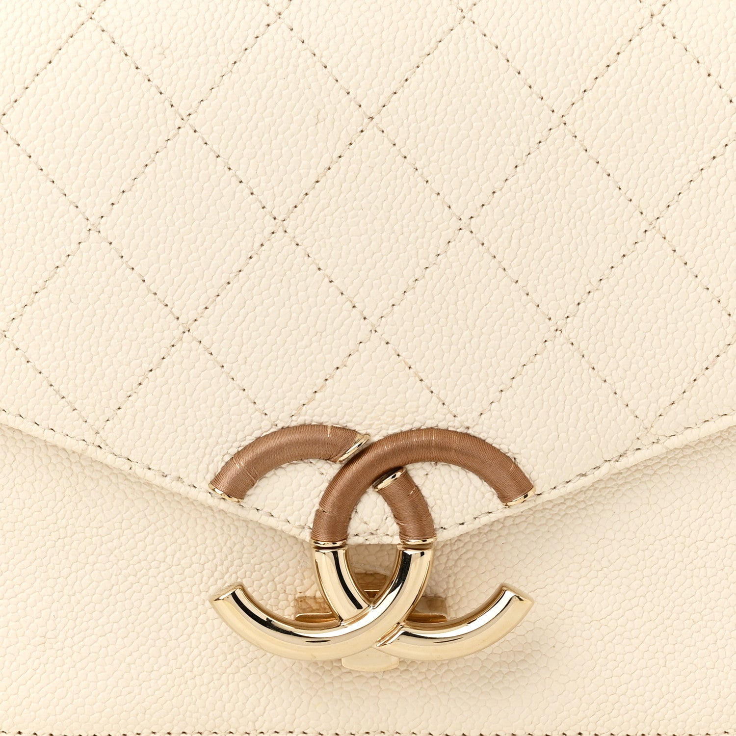 Chanel Grained Calfskin Quilted Small Cuba Top Handle Flap White 7 of 9