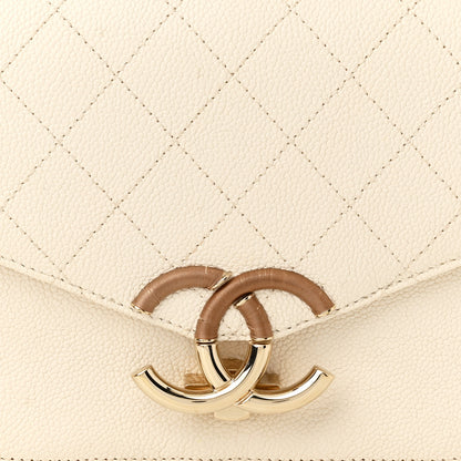 Chanel Grained Calfskin Quilted Small Cuba Top Handle Flap White 7 of 9