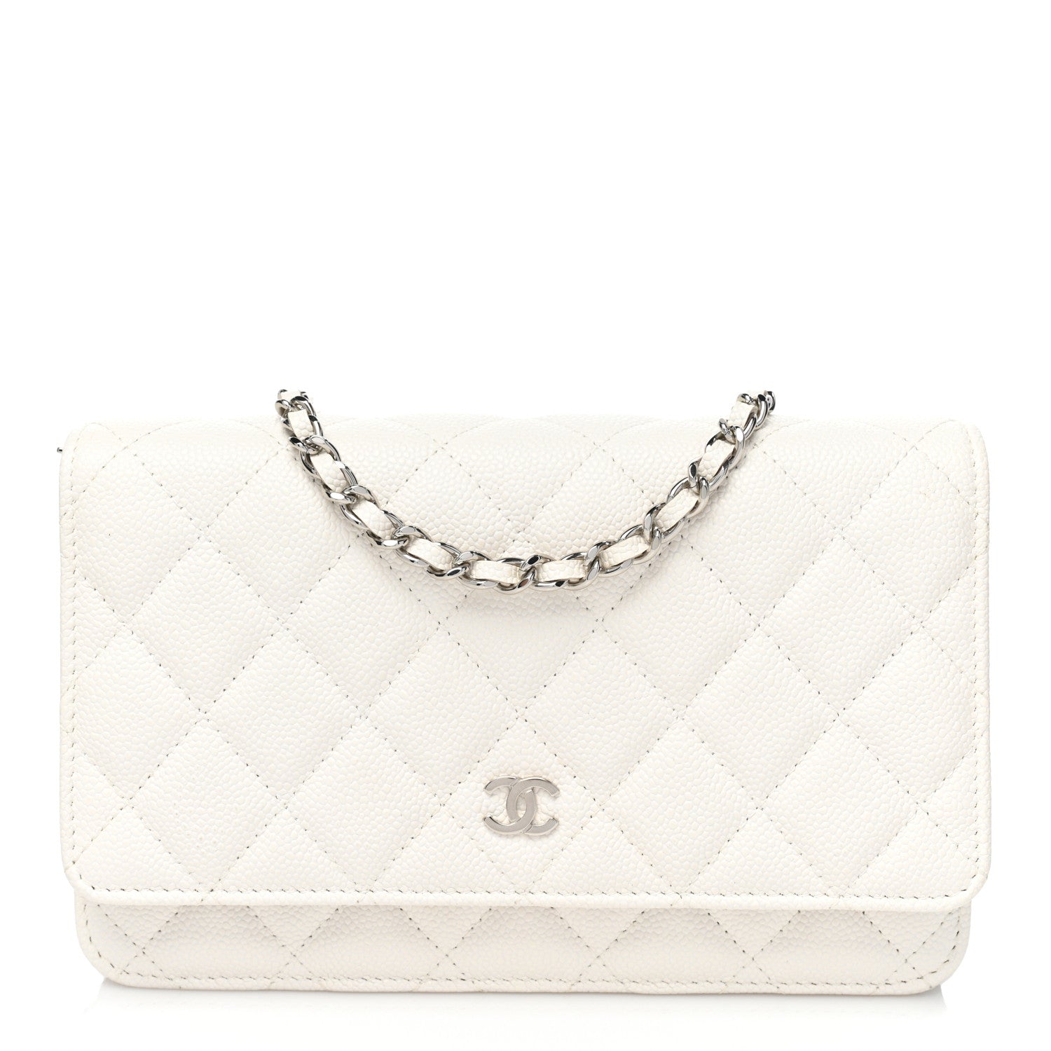 Chanel Caviar Quilted Wallet On Chain WOC White 1 of 9
