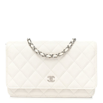 Chanel Caviar Quilted Wallet On Chain WOC White 1 of 9