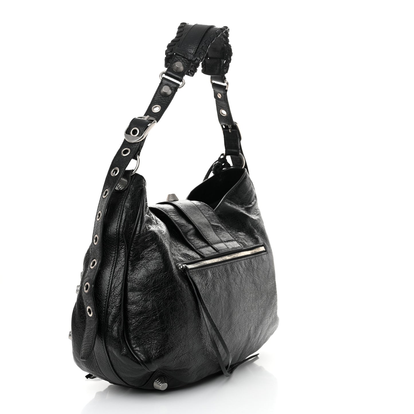 Agneau Arena Large Le Cagole Shoulder Bag Black