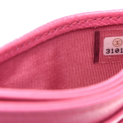 Chanel Caviar Quilted Card Holder Pink 8 of 9