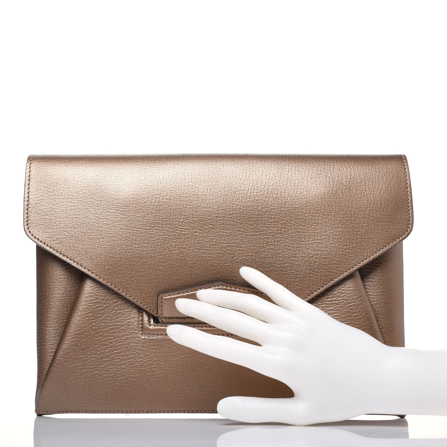Sugar Goatskin Medium Antigona Envelope Clutch Old Gold