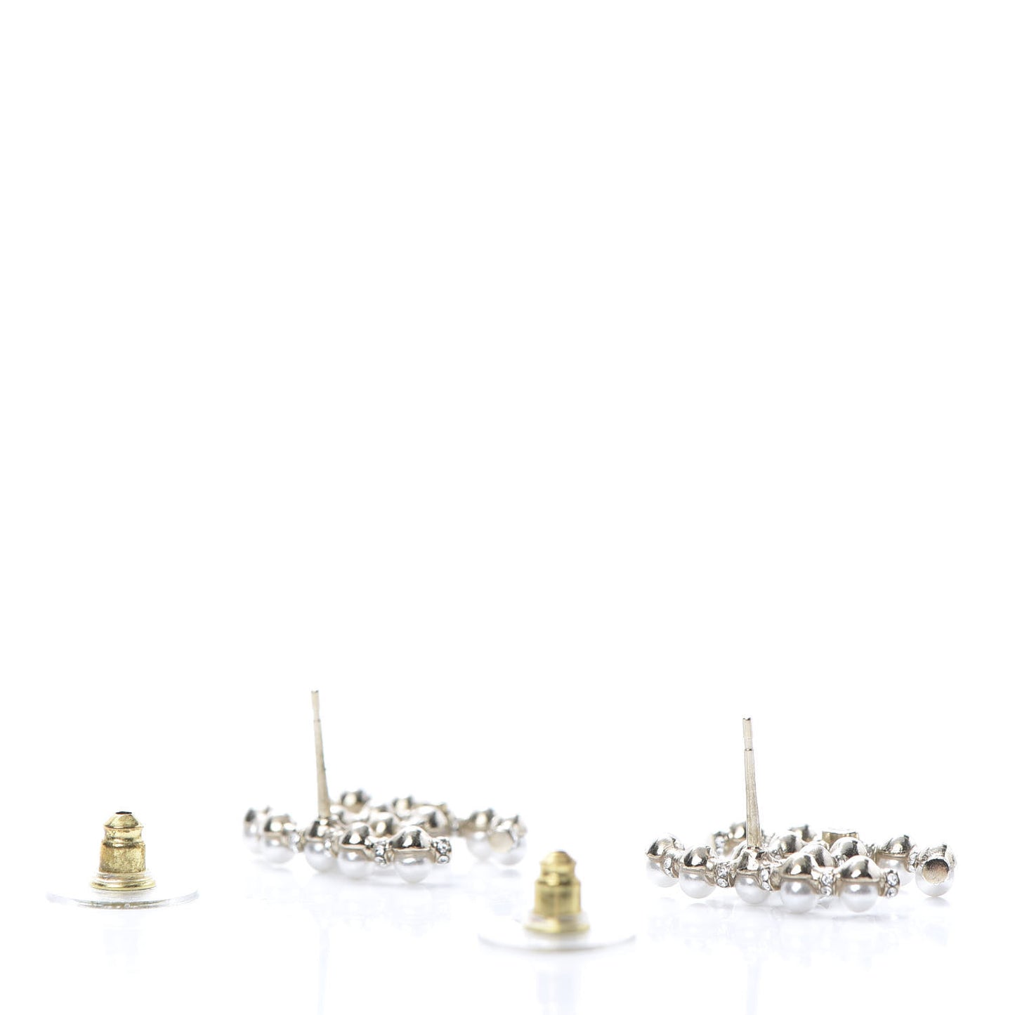 Pearl Crystal Nefertiti CC Earrings Gold