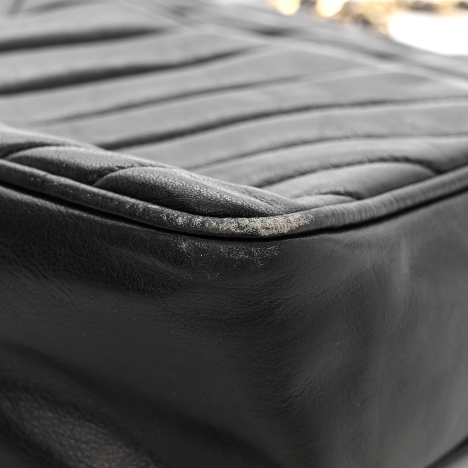 Chanel Lambskin Surpique Chevron Small Tote Black 14 of 14
