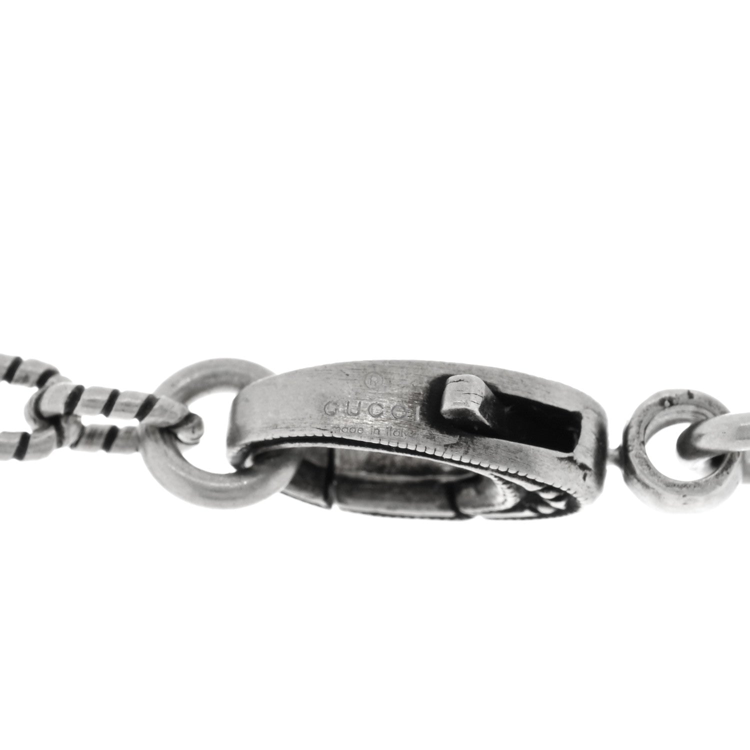 Gucci Sterling Silver Textured Interlocking G Square Pendant Necklace 4 of 4