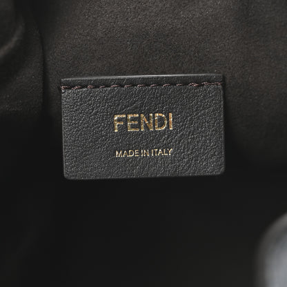 Fendi Denim Jacquard FF Effect Vitello Grace Multicolor Mini Mon Tresor Bucket Bag Blue White 6 of 10