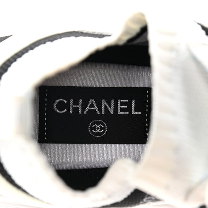 Chanel Fabric Suede Calfskin Stretch CC Sneakers 40 Beige Black 8 of 9