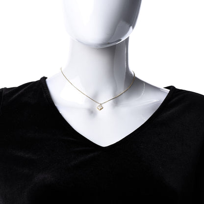 Van Cleef & Arpels 18K Yellow Gold Mother of Pearl Sweet Alhambra Pendant Necklace 2 of 7