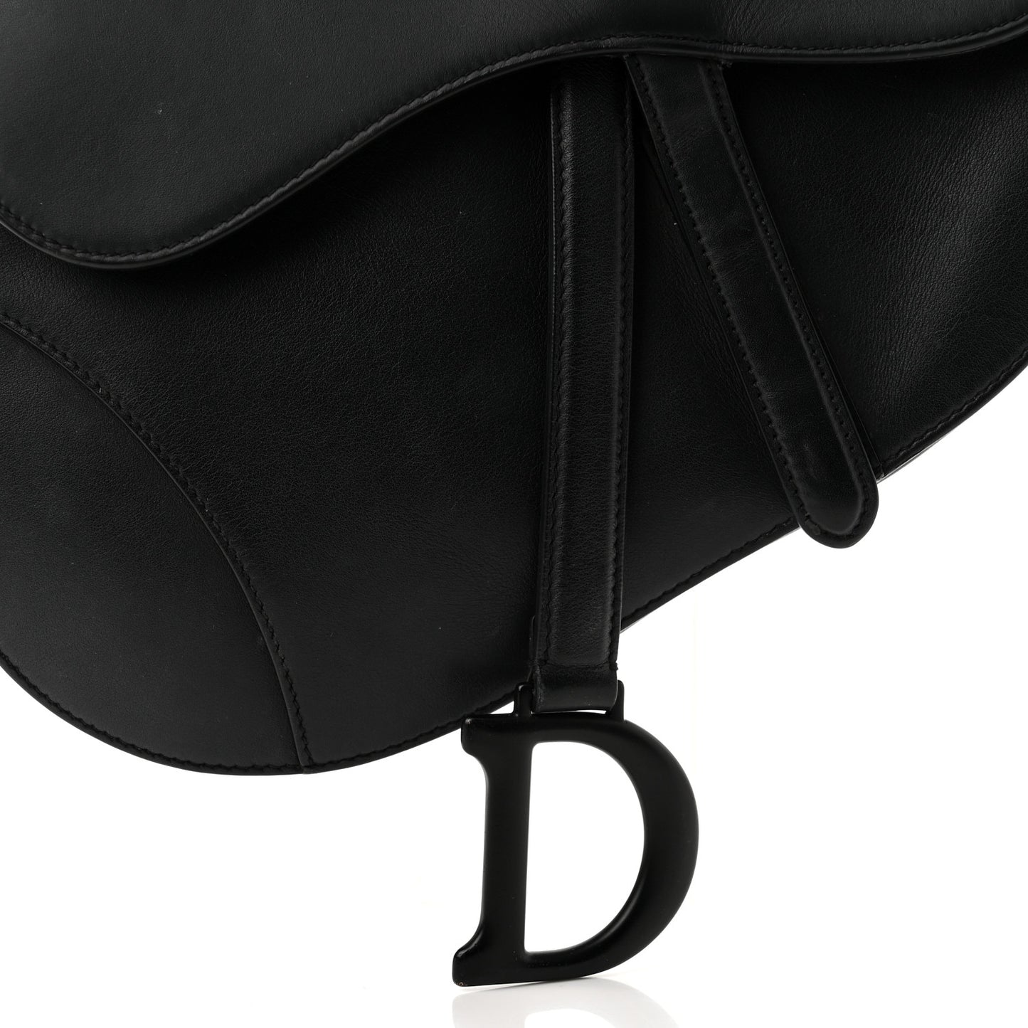 Ultra Matte Calfskin Saddle Bag Black