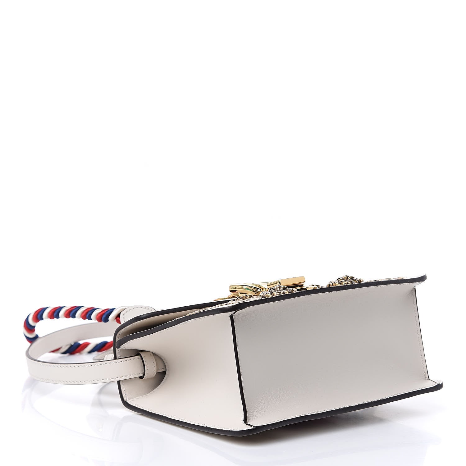 Gucci Calfskin Animal Studs Mini Sylvie Top Handle Bag White 4 of 10