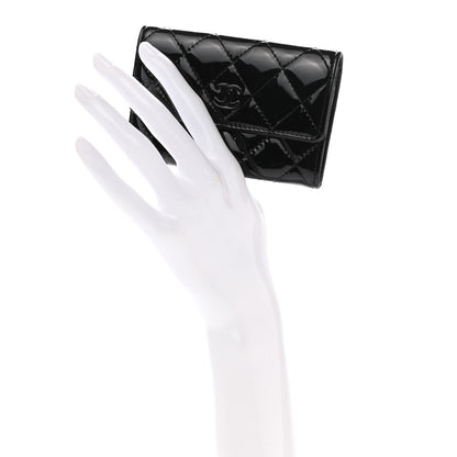 Chanel Patent Quilted Flap Card Holder So Black 2 of 8