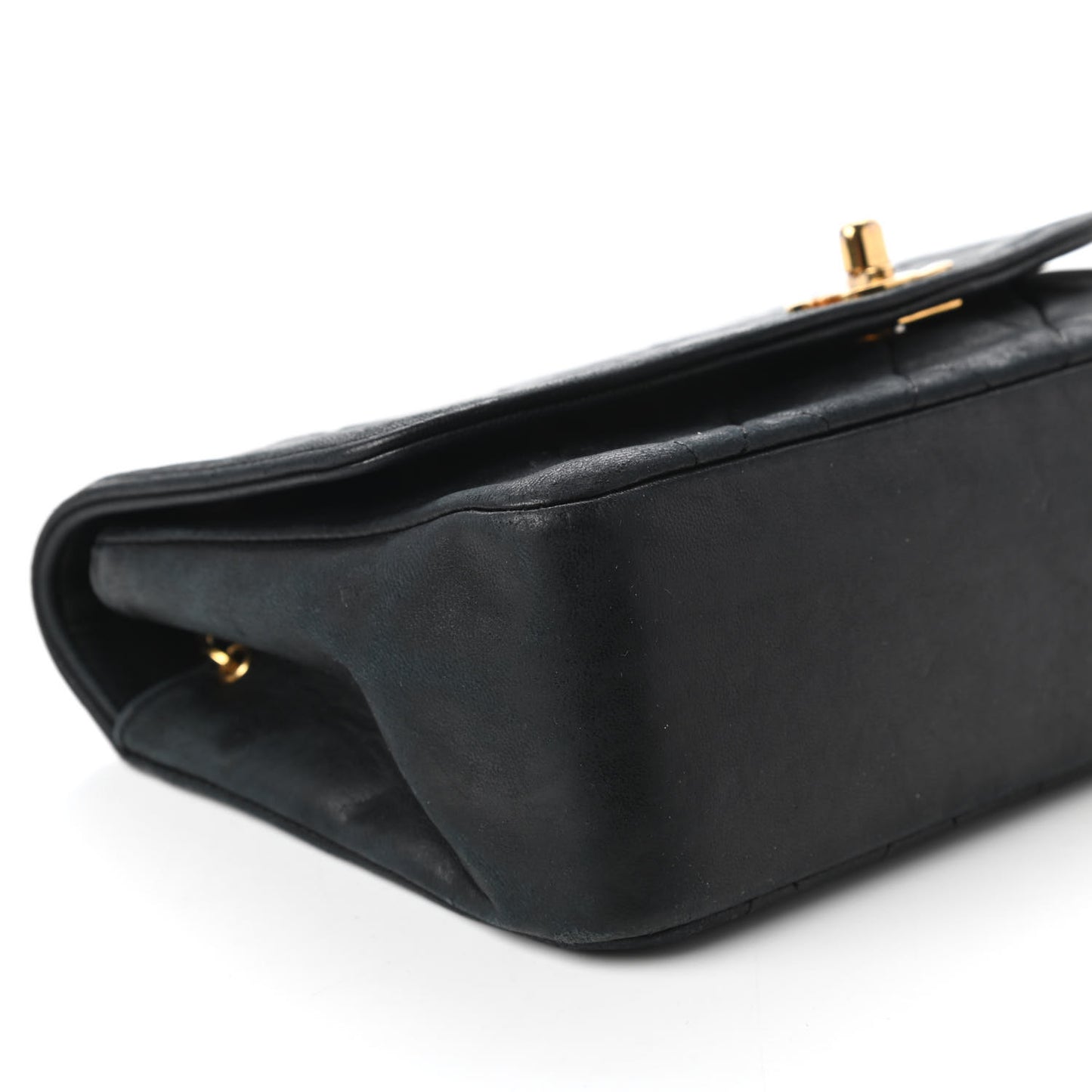 Lambskin Quilted Small Single Flap Bag Black
