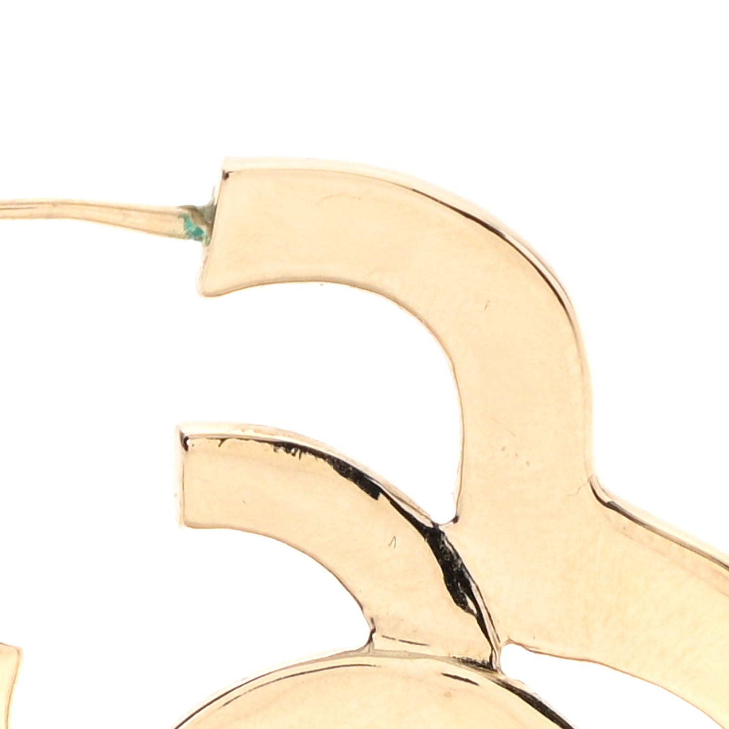 Metal CC Heart Coco In Love Hoop Earrings Gold