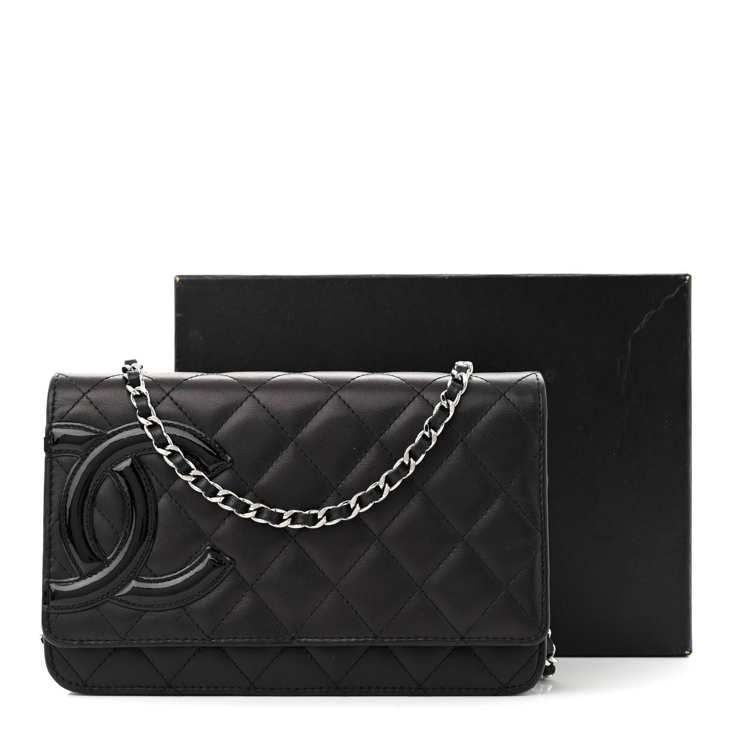 Chanel Calfskin Quilted Cambon Wallet on Chain WOC Black 16 of 16