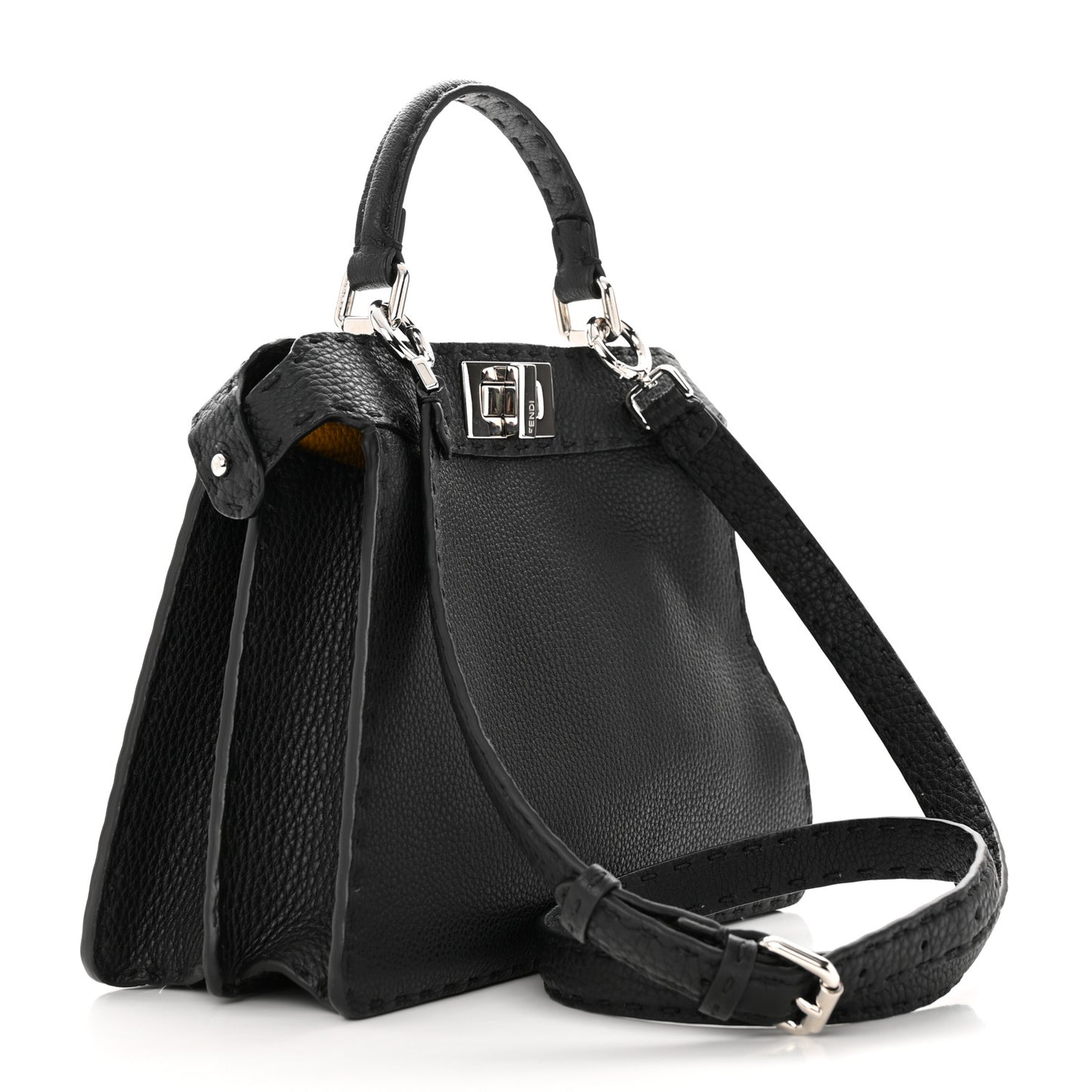 Cuoio Romano Selleria Chamois Small Peekaboo I SEE U Satchel Black Camel Sunflower