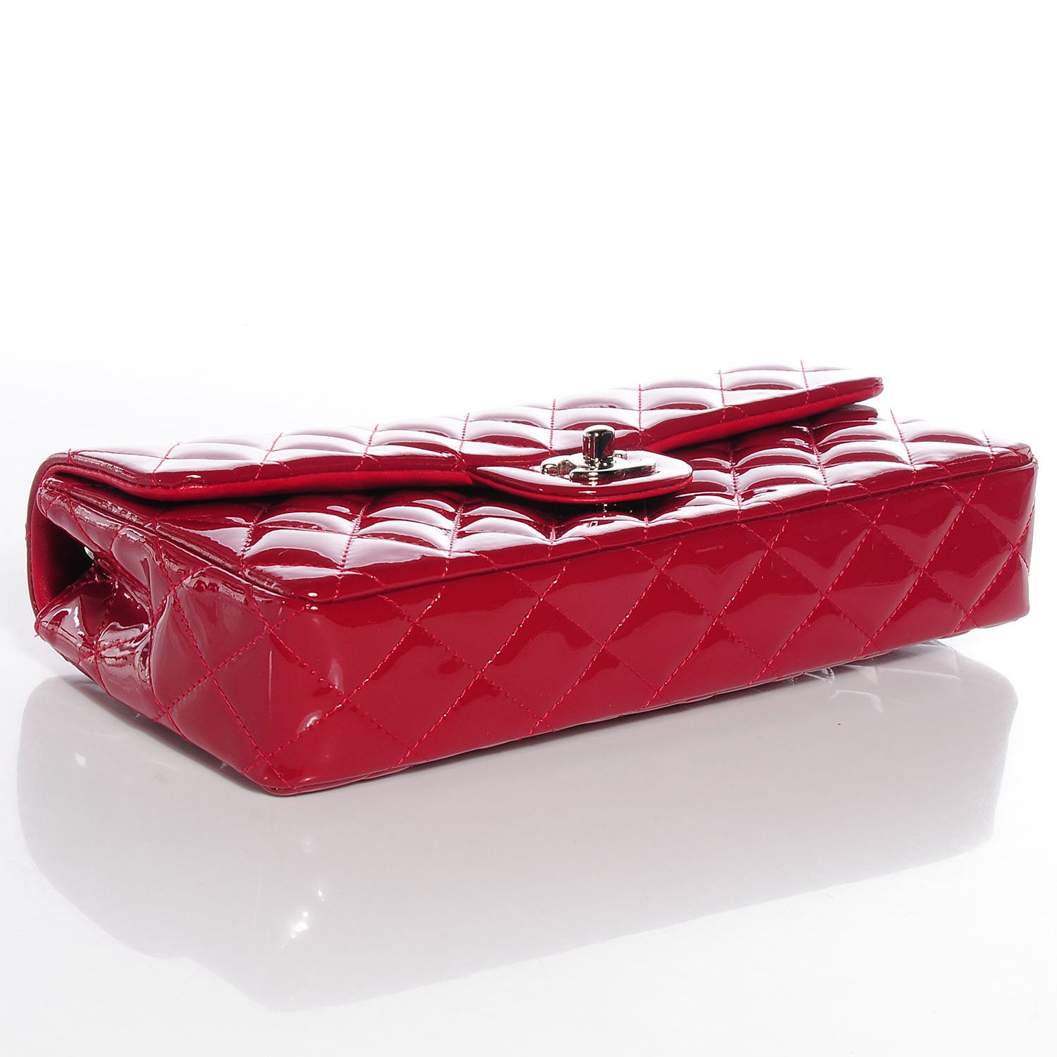 Chanel Patent Quilted East West Flap Red 4 of 9