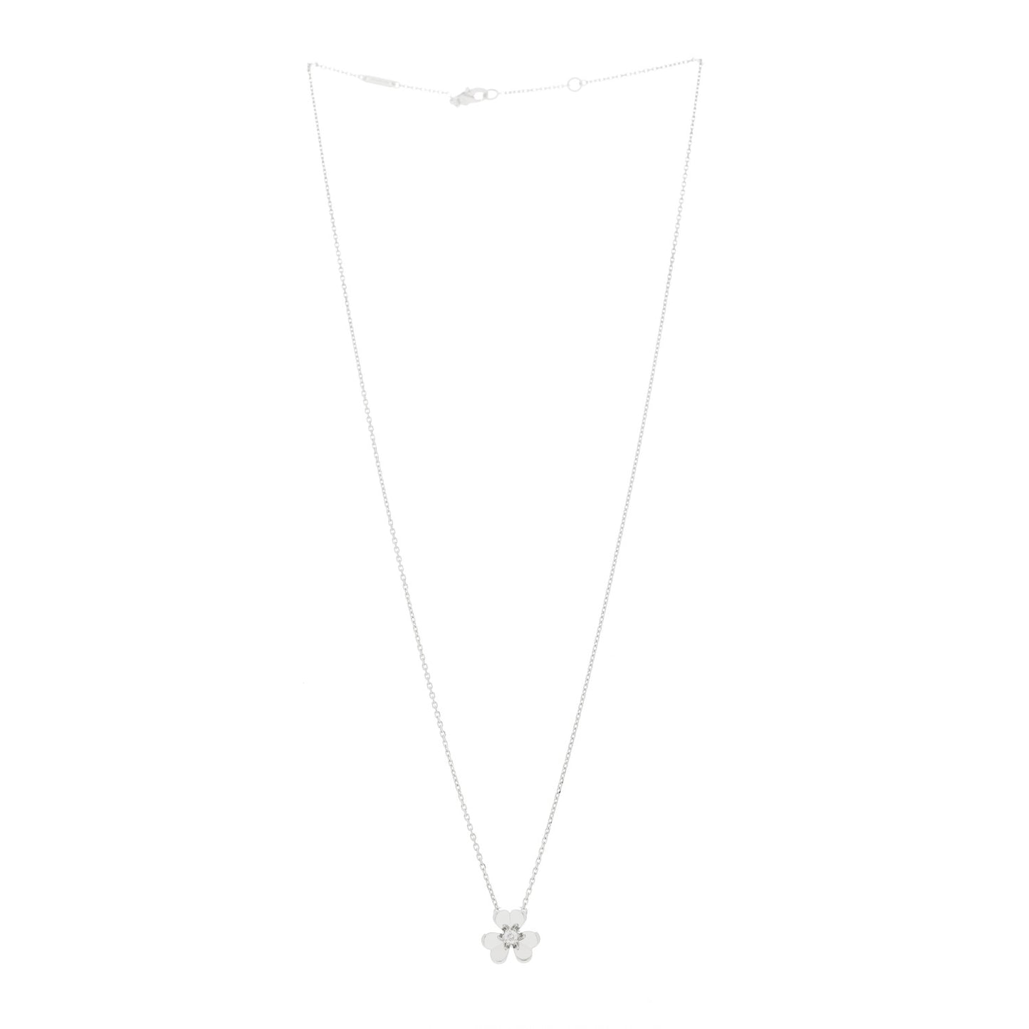 18K White Gold Diamond Mini Frivole Pendant Necklace