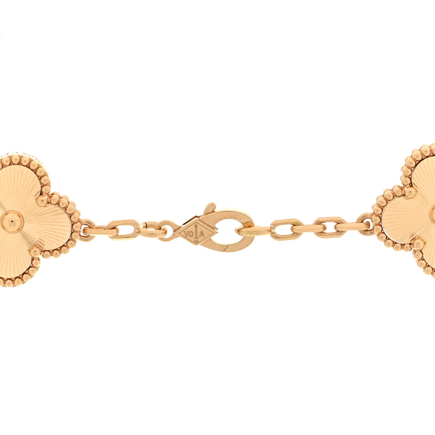 Van Cleef & Arpels 18K Yellow Gold 10 Motifs Guilloche Vintage Alhambra Necklace 4 of 5