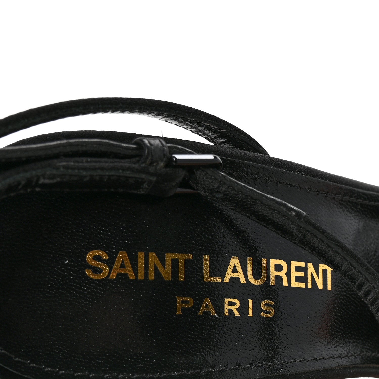 Saint Laurent Satin Ivy 100 Ankle Strap Sandals 36 Black 8 of 9